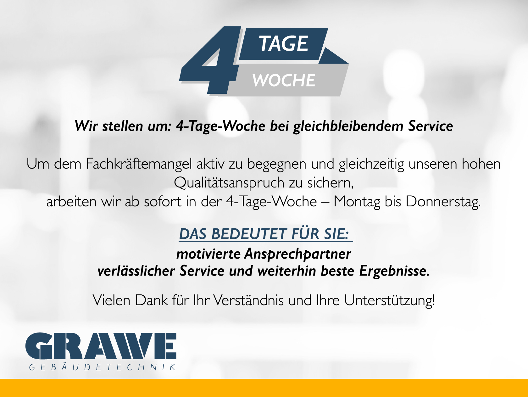 Wir stellen um: 4-Tage-Woche bei gleichbleibendem Service